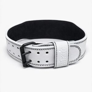 Aesthreadics White Leather Weightlifting Belt | Gym Strength Training | New